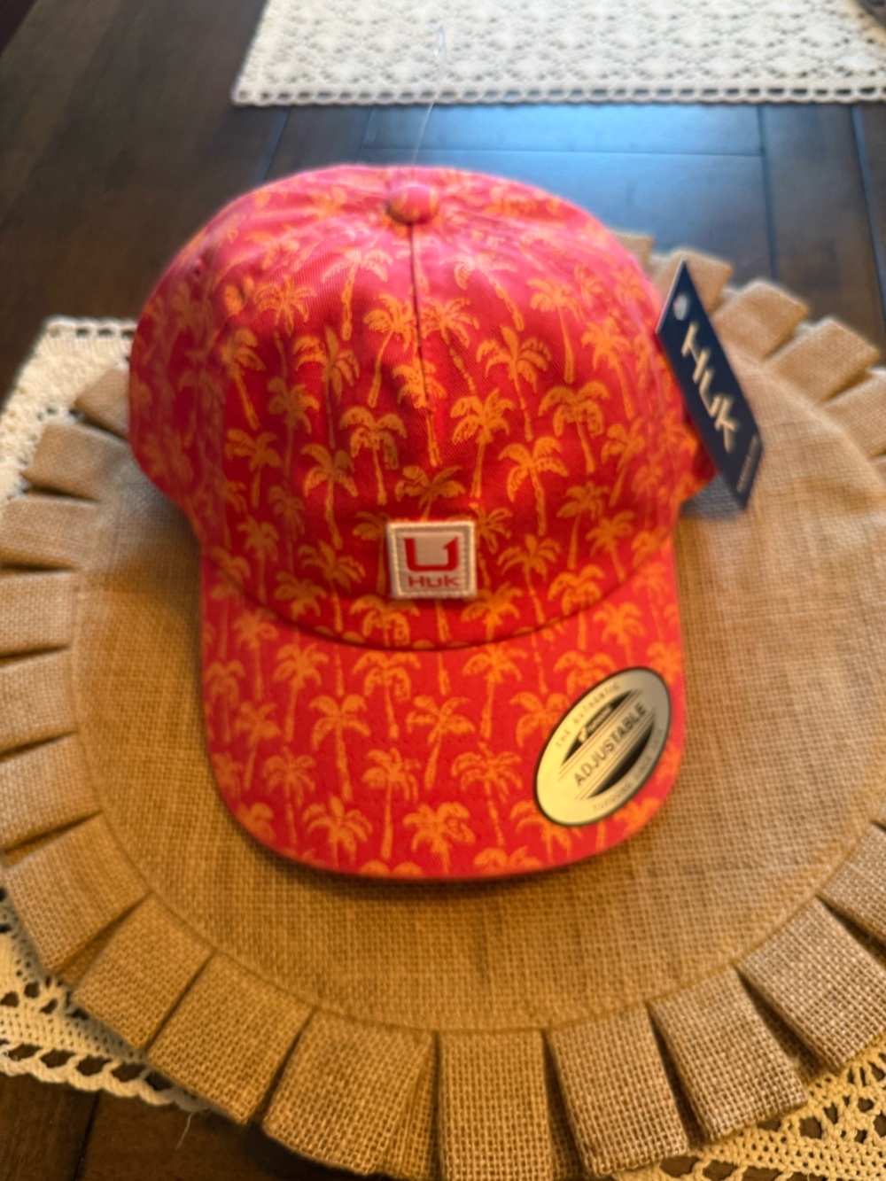Huk Red Hat with Yellow Palm-Print
